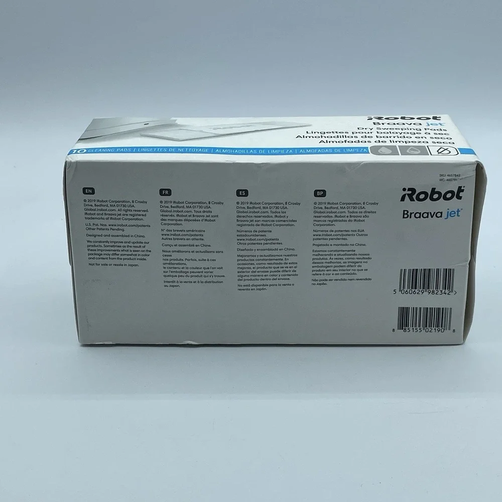 iRobot Braava Jet Dry Sweeping Pads, White, 10 Cleaning Pads